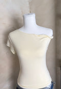 Ivory Twist Shoulder Top