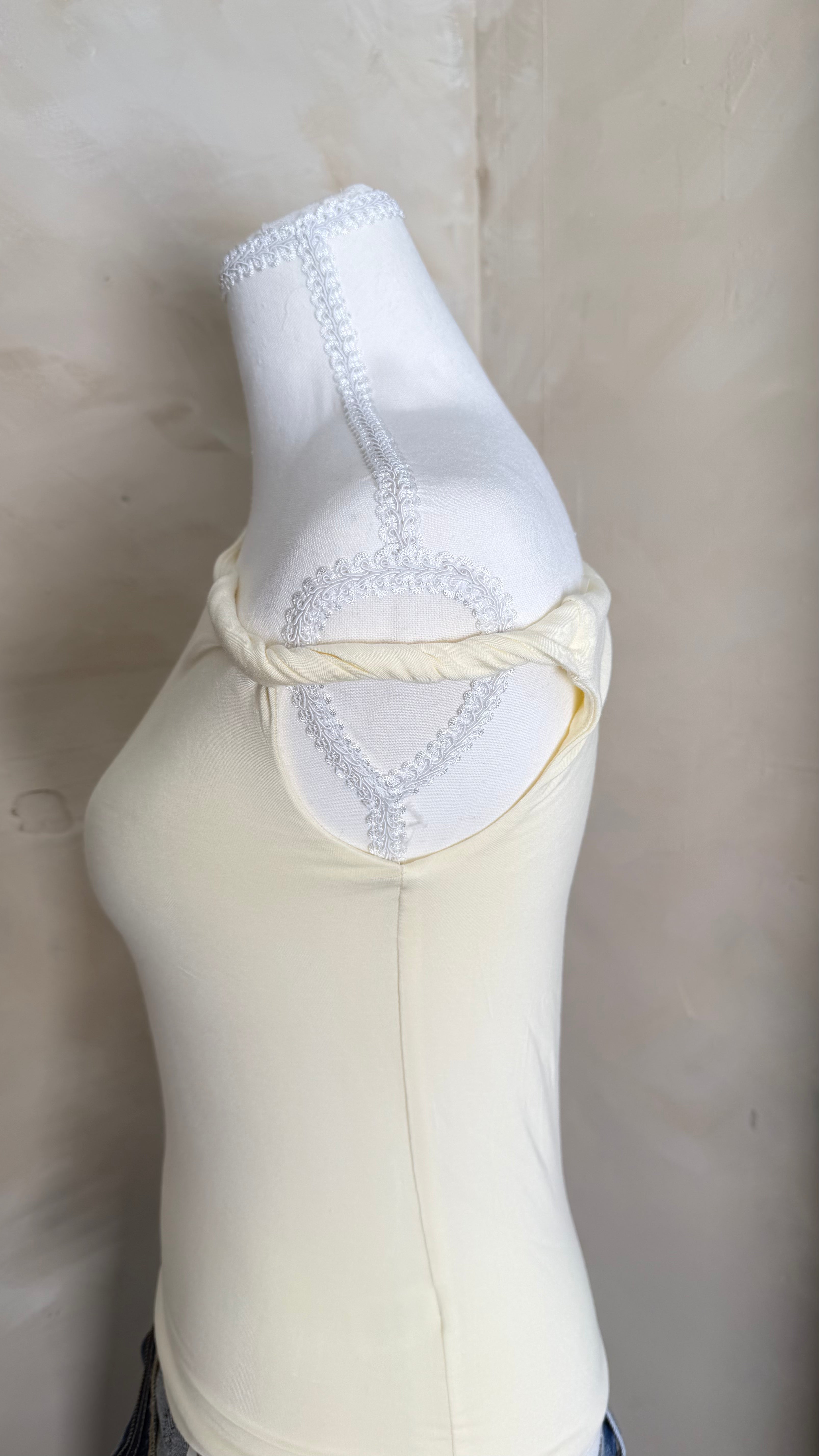 Ivory Twist Shoulder Top